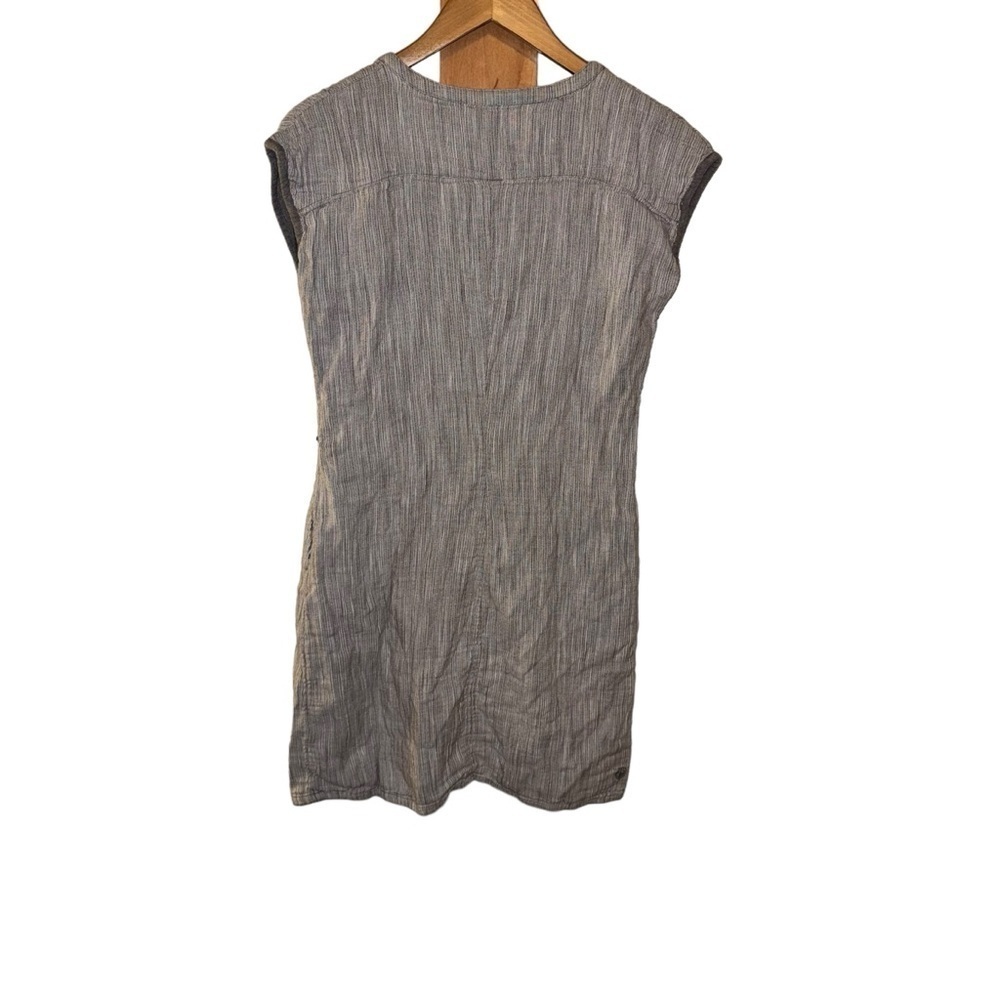 KUHL Riviera Gauzy Linen Blend Button Front Tunic Dress Gray Gorpcore hiking - Picture 4 of 6